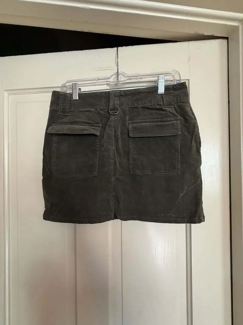 Gypsy Jeans Olive Green Corduroy Cargo Mini Skirt Size 7/8